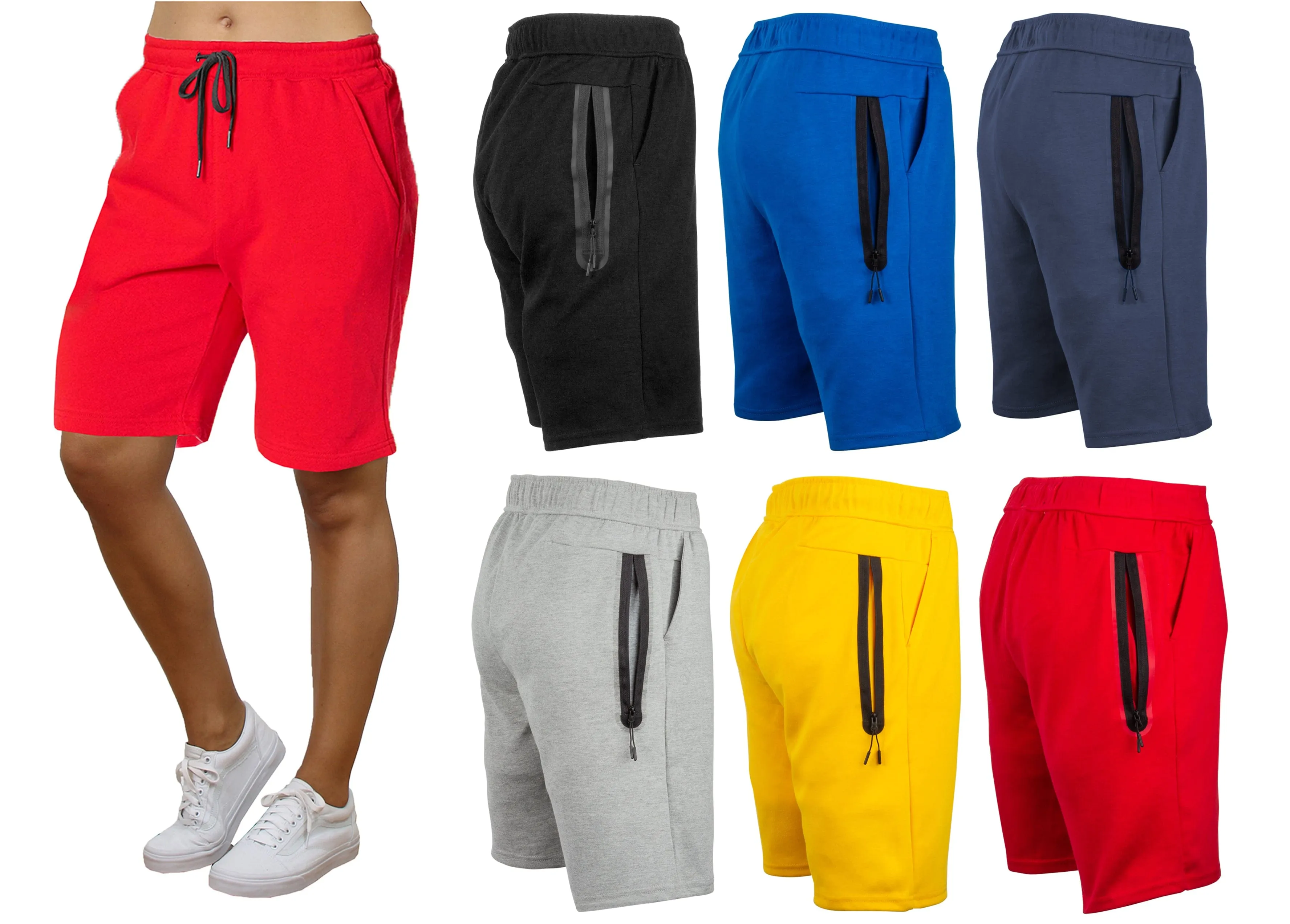 3-PACK Women's Tech Fleece Performance Active Shorts Set