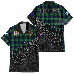 Abercrombie Crest Tartan Short Sleeve Button Shirt with New Zealand Silver Fern Half Style