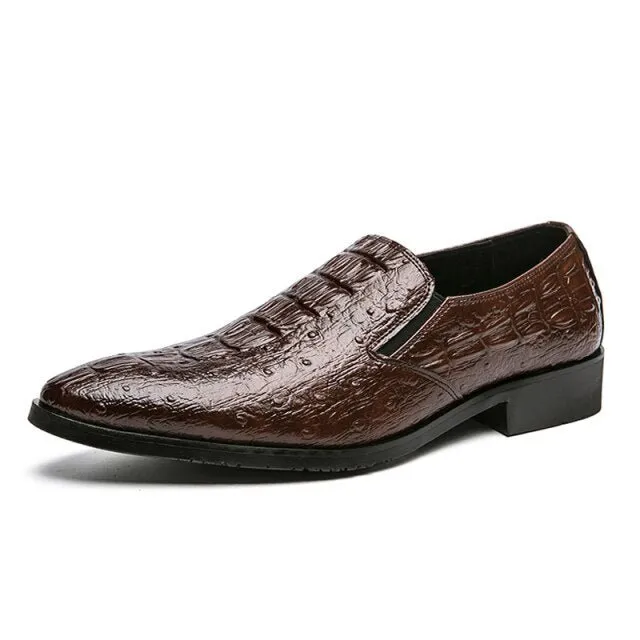 AlliLux Italian Alligator Pattern Formal Wedding Shoes