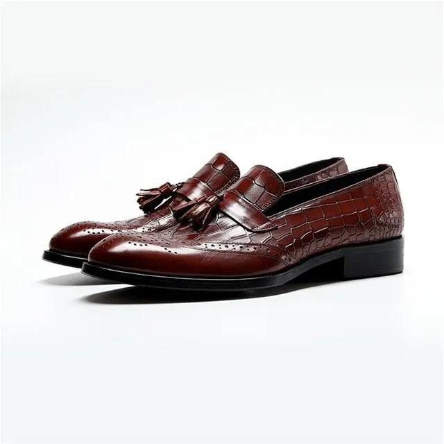 AlliLuxe Vintage Tassel Brogue Dress Shoes