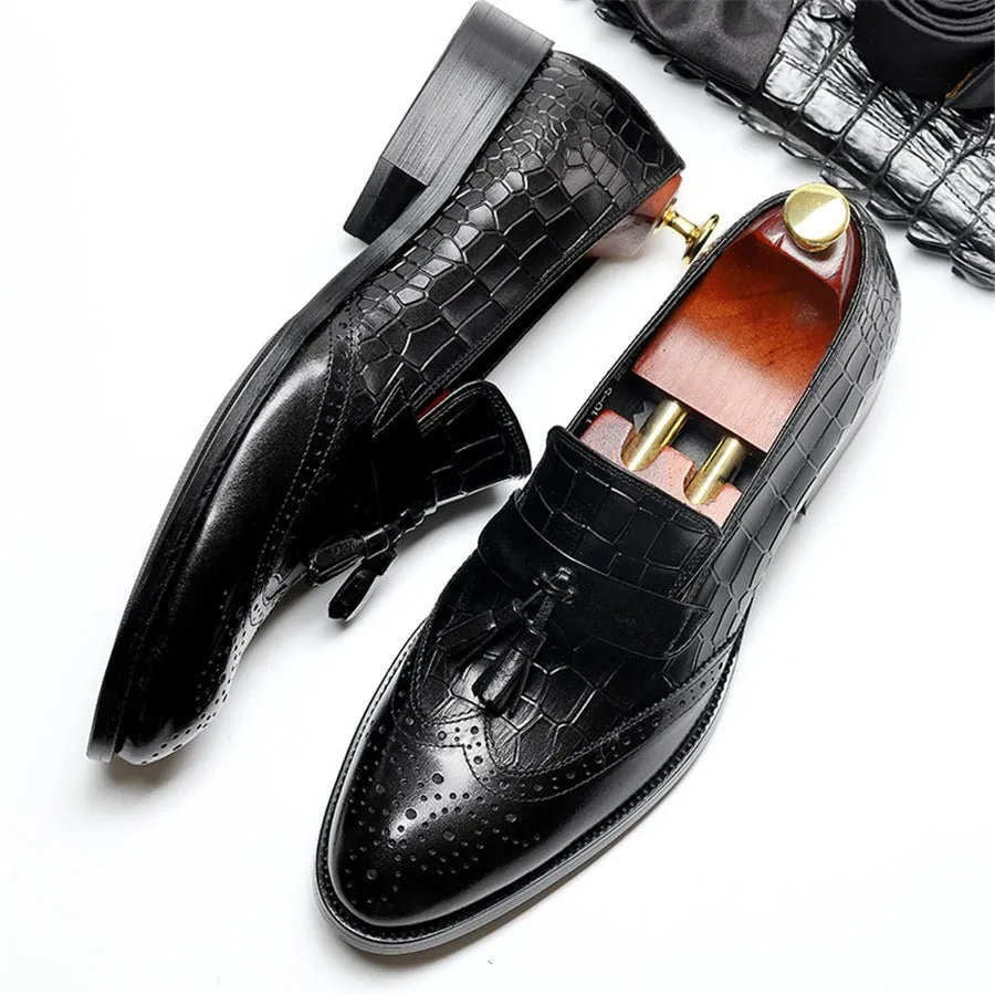 AlliLuxe Vintage Tassel Brogue Dress Shoes