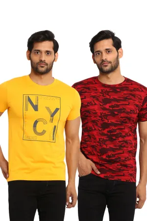 AXMANN Casual T-Shirt (Red | Gold Chrome) Combo Pack