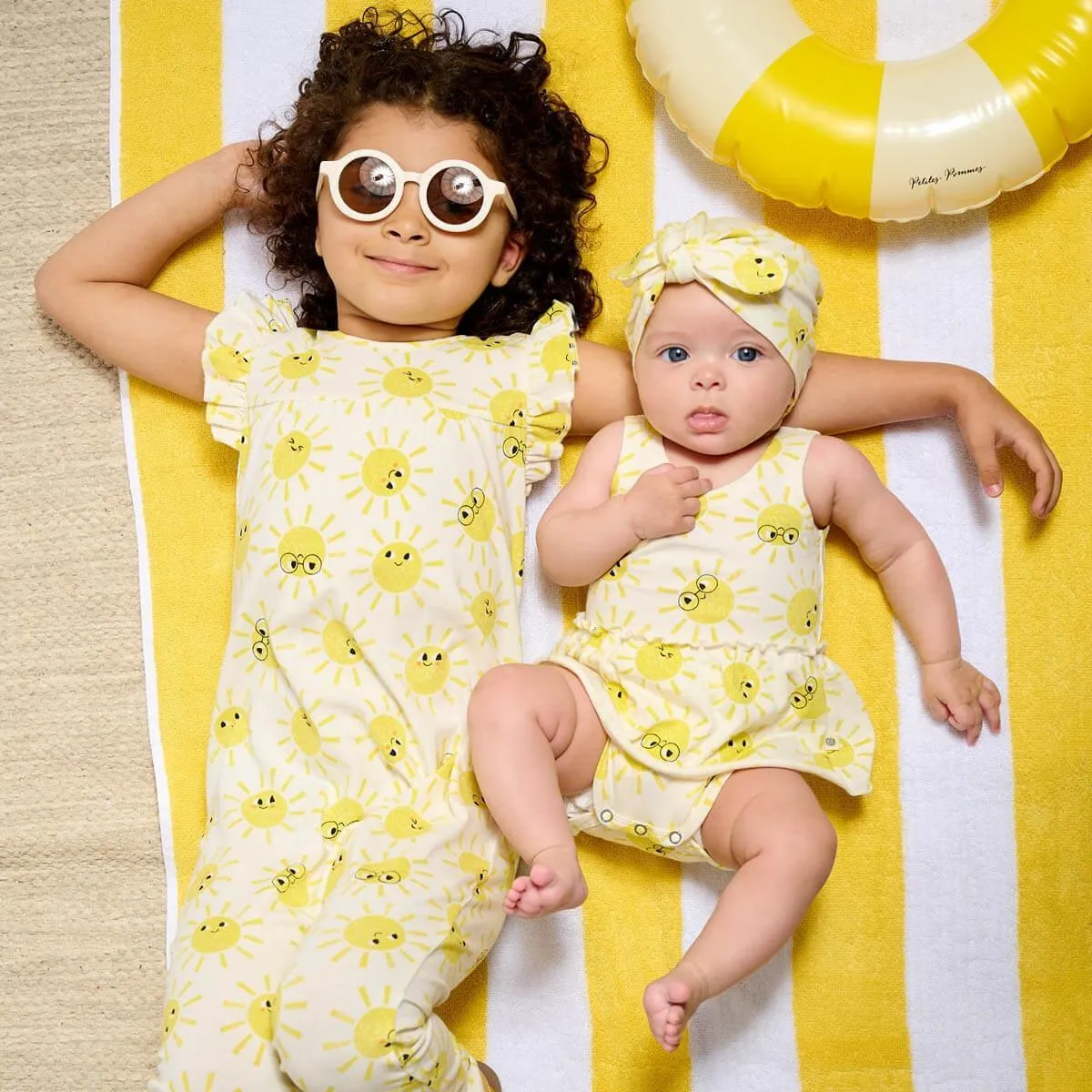 Baby Girl Organic Cotton Bodysuit with Skirt | Sunshine Print | The Bonnie Mob