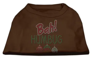 Bah Humbug Rhinestone Dog Shirt Brown XS (8)