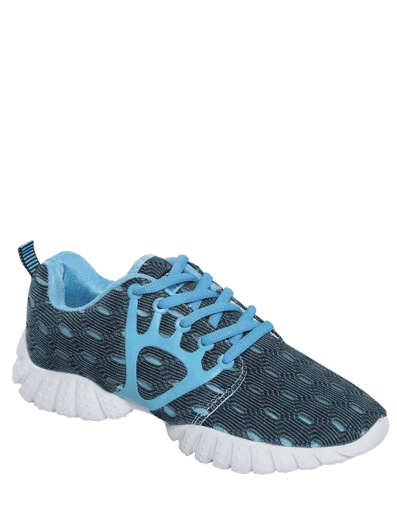 Breathable Mesh Geometric Pattern Athletic Shoes