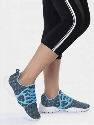 Breathable Mesh Geometric Pattern Athletic Shoes