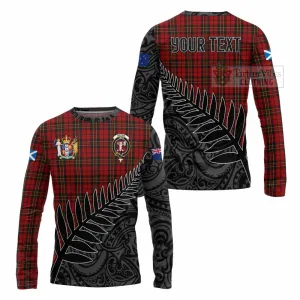 Brodie Crest Tartan Long Sleeve T-Shirt with New Zealand Silver Fern Half Style