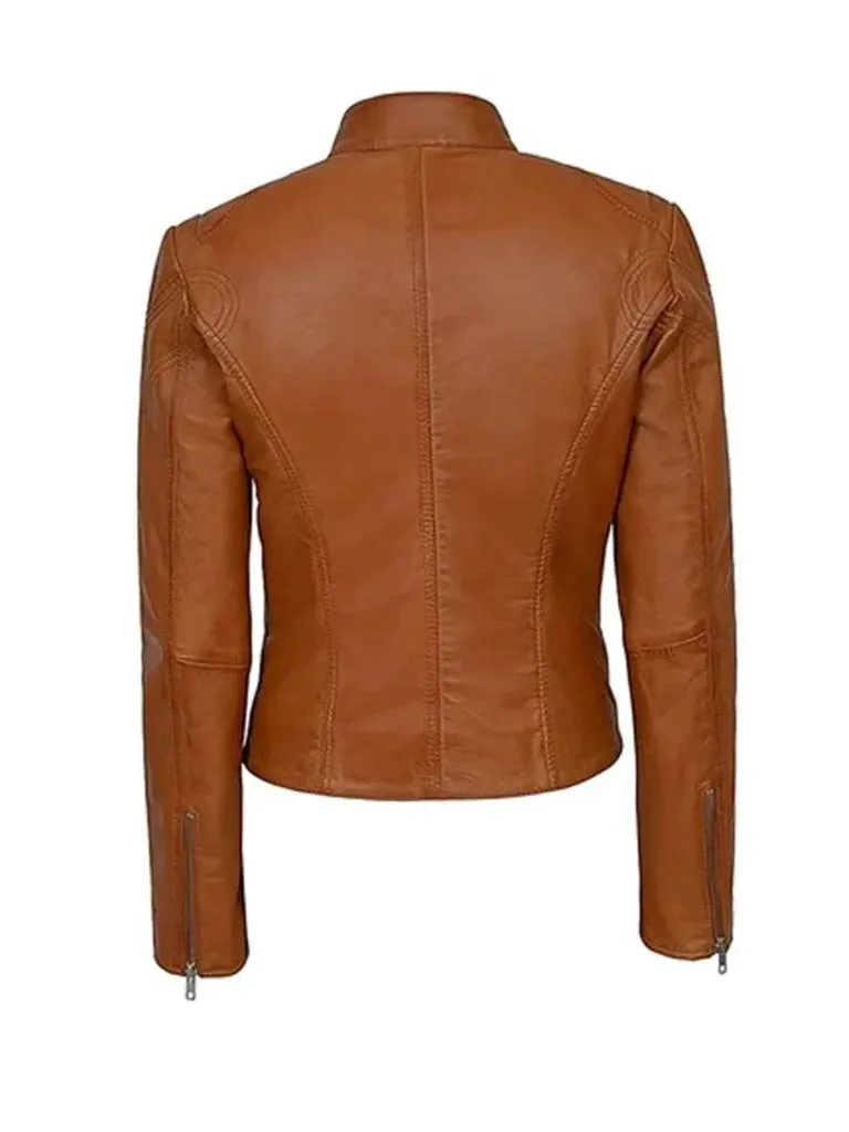 Brown Vintage Biker Leather Jacket