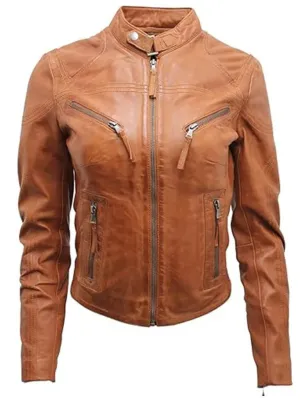 Brown Vintage Biker Leather Jacket