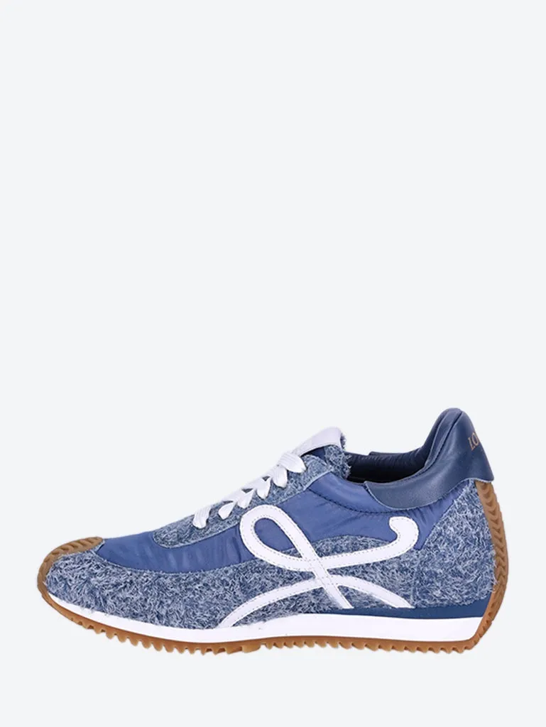 Brushed suede flow runner sneakers