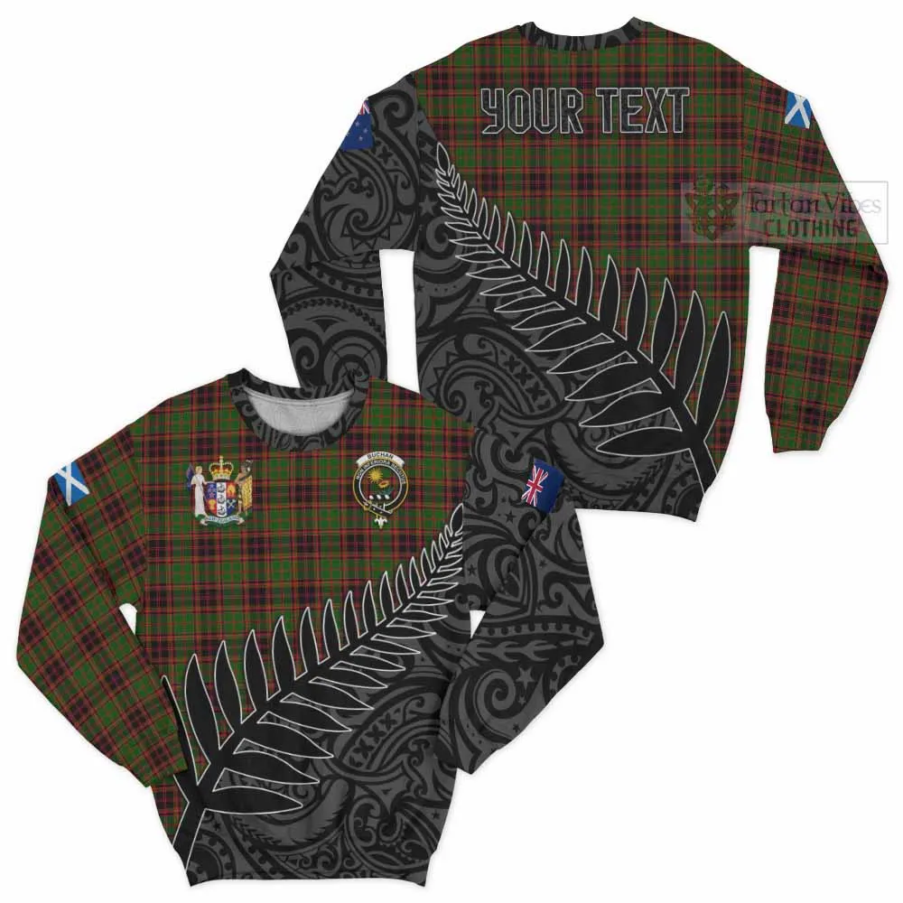 Buchan Crest Tartan Sweatshirt with New Zealand Silver Fern Half Style