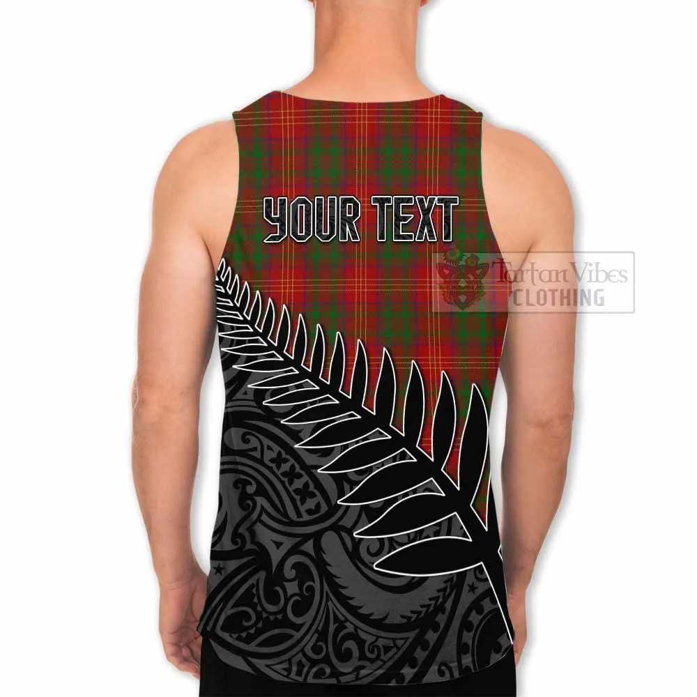 Burns Crest Tartan Men's Tank Top with New Zealand Silver Fern Half Style