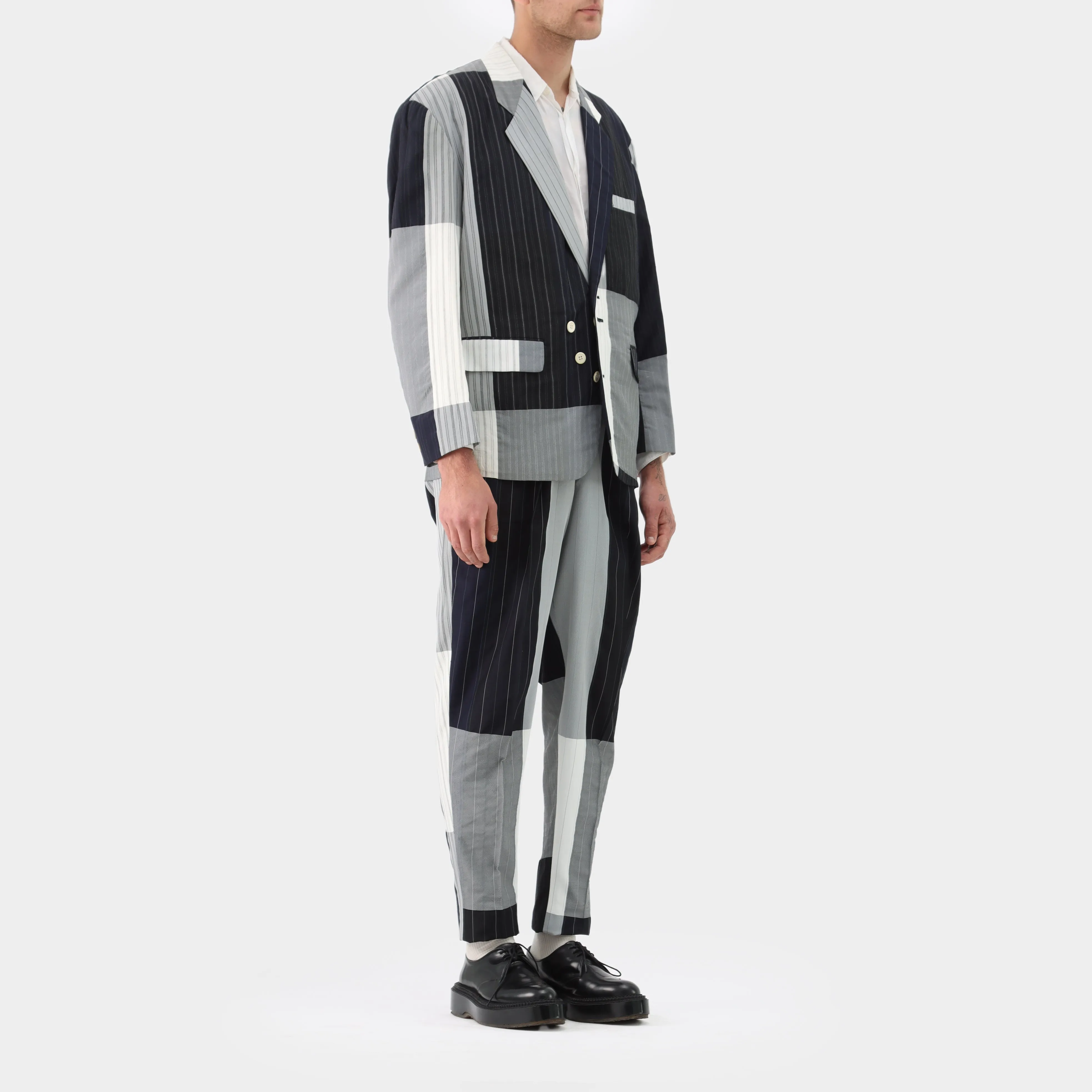 Comme des Garçons Homme Plus Patchwork Pinstripe Suit