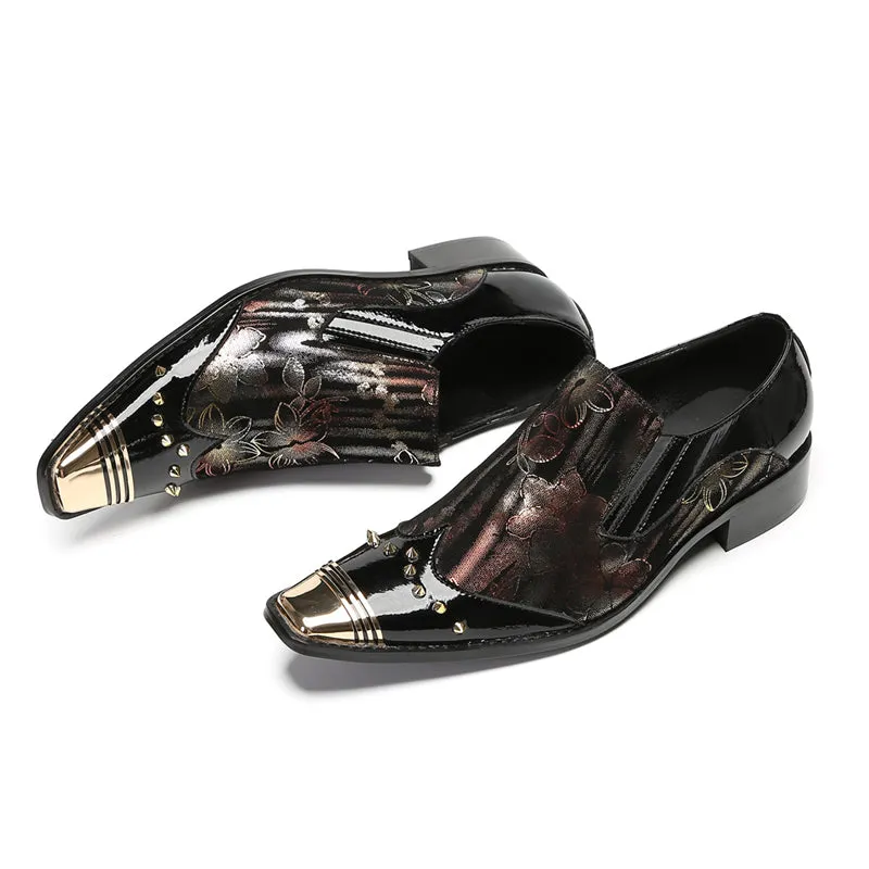 CrocLuxe Exotic Square Toe Leather Dress Shoes