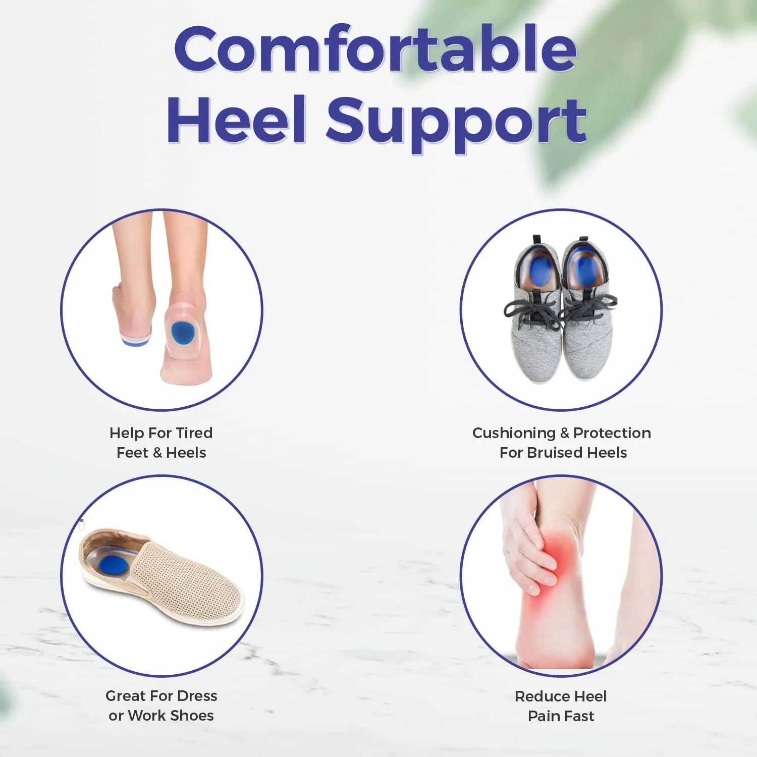 Dr Foot Gel Heel Cups Pair | Foot Comfort Support Protectors | For Bone Spurs Pain Relief Protectors Of Your Sore | Massaging & Shock Absorbing Gel | For Men - 1 Pair (Pack of 5)