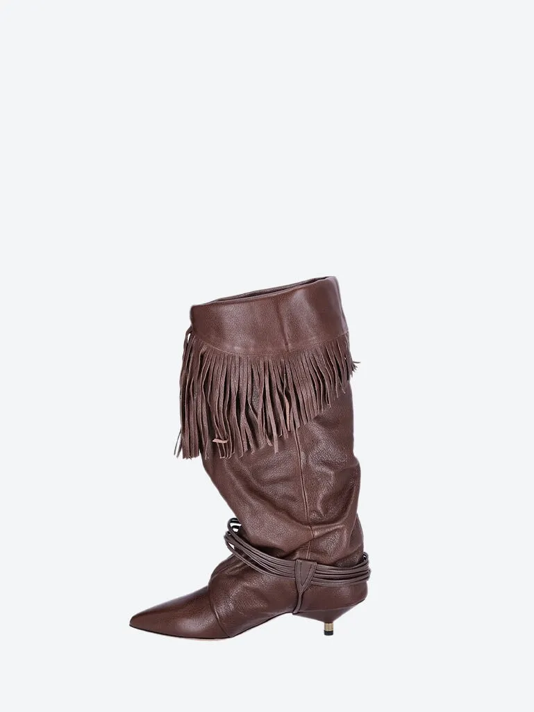 Elten fringe leather boots