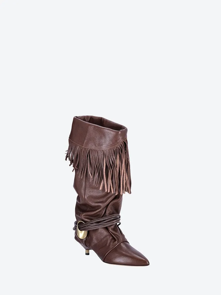 Elten fringe leather boots