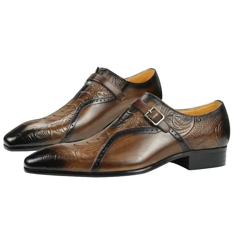 Exotic LuxeLeather Genuine Leather Wedding Brogue Shoes