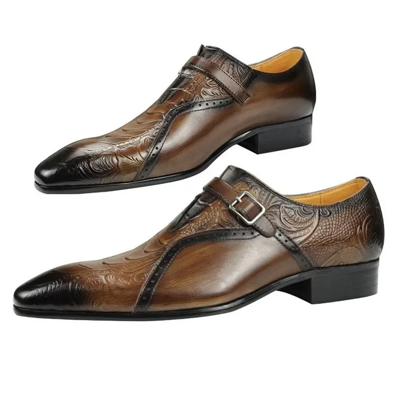 Exotic LuxeLeather Genuine Leather Wedding Brogue Shoes