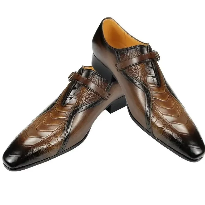 Exotic LuxeLeather Genuine Leather Wedding Brogue Shoes