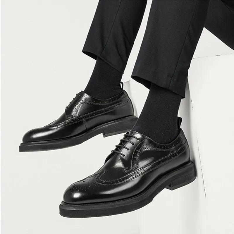 ExoticLux Genuine Leather Lace-Up Brogues