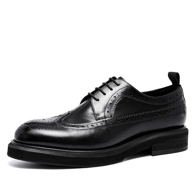 ExoticLux Genuine Leather Lace-Up Brogues