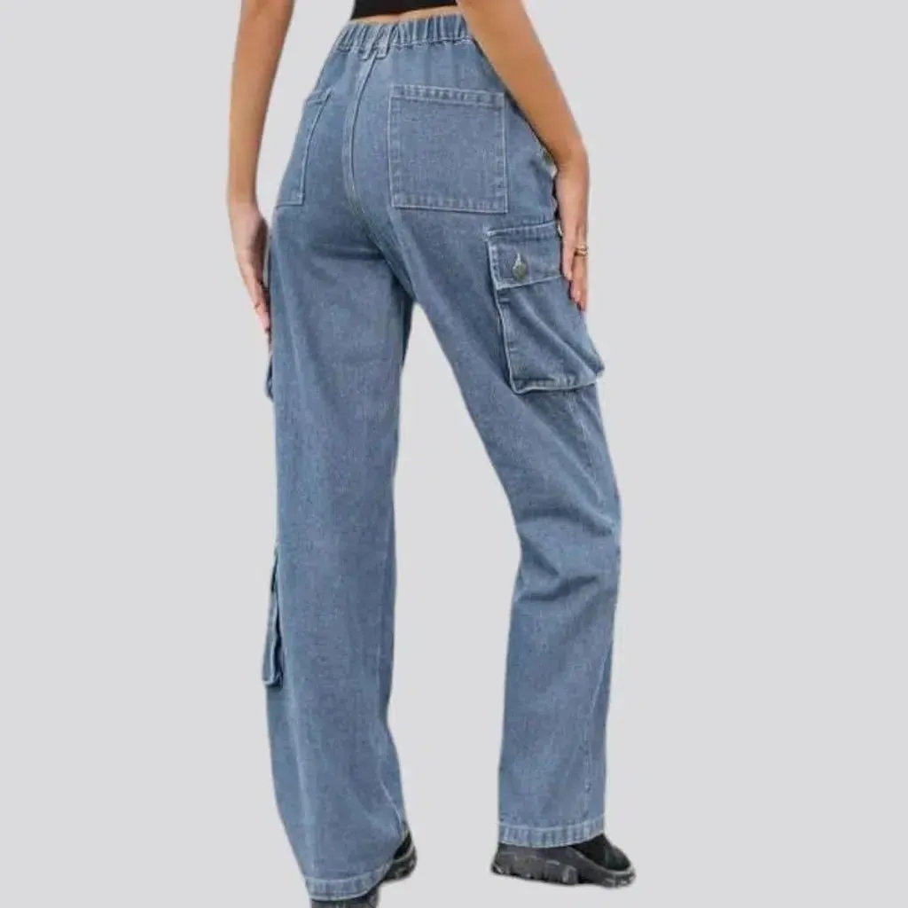 Fashion stonewashed denim pants for women