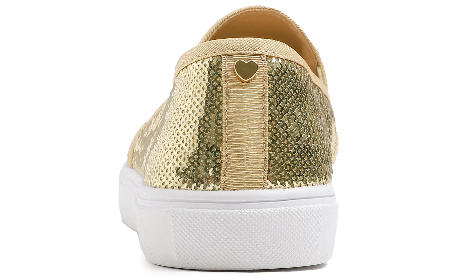 Feversole Women's Gold Sequin Slip On Sneaker Casual Flat Loafers