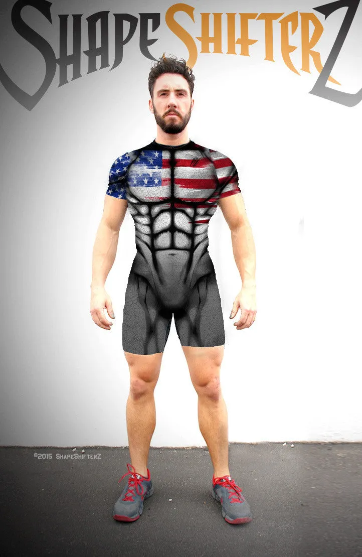 Figure-Enhancing | Bright America Singlet Powerlifting Men's