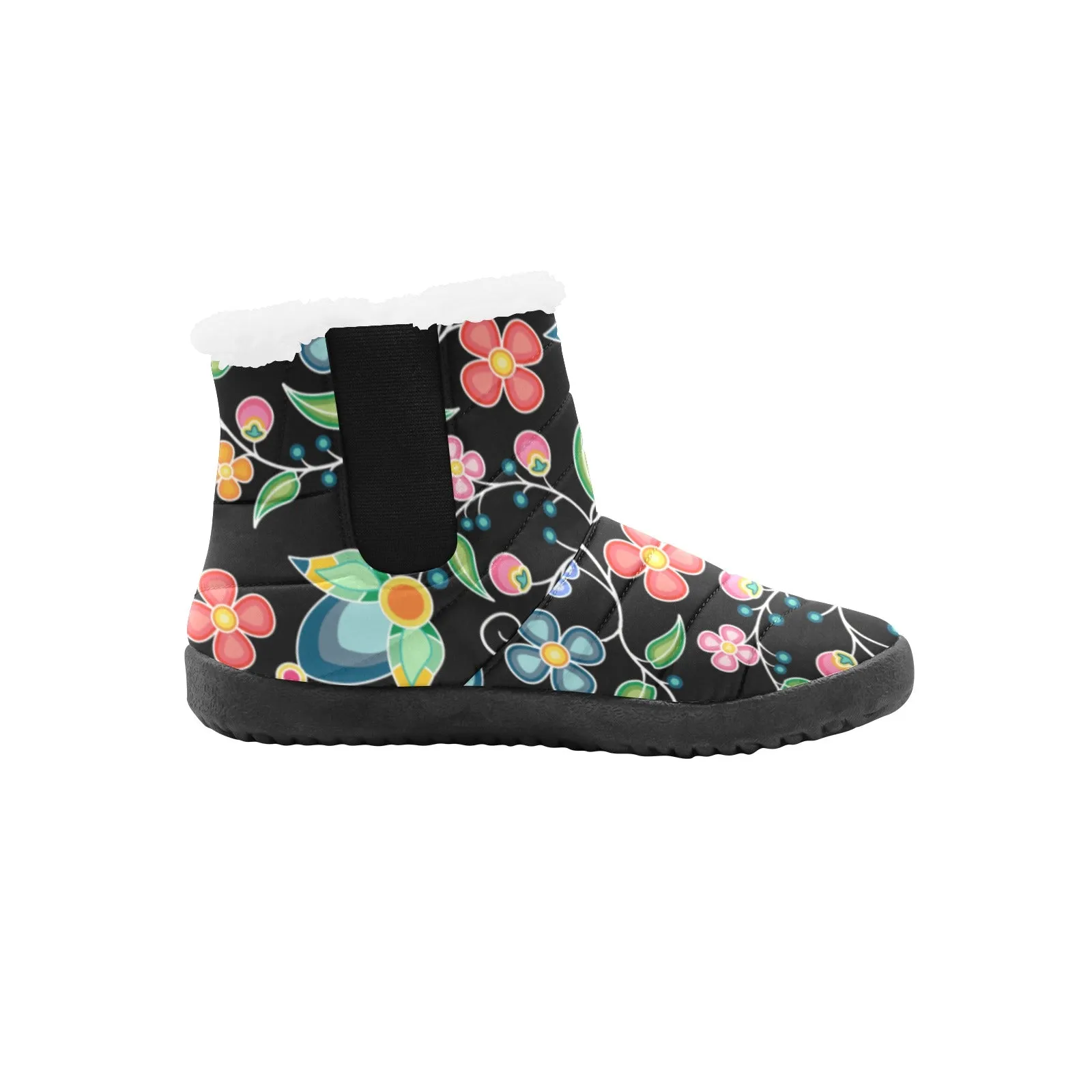 Floral Bounty Black Men's Padded Winter Boot