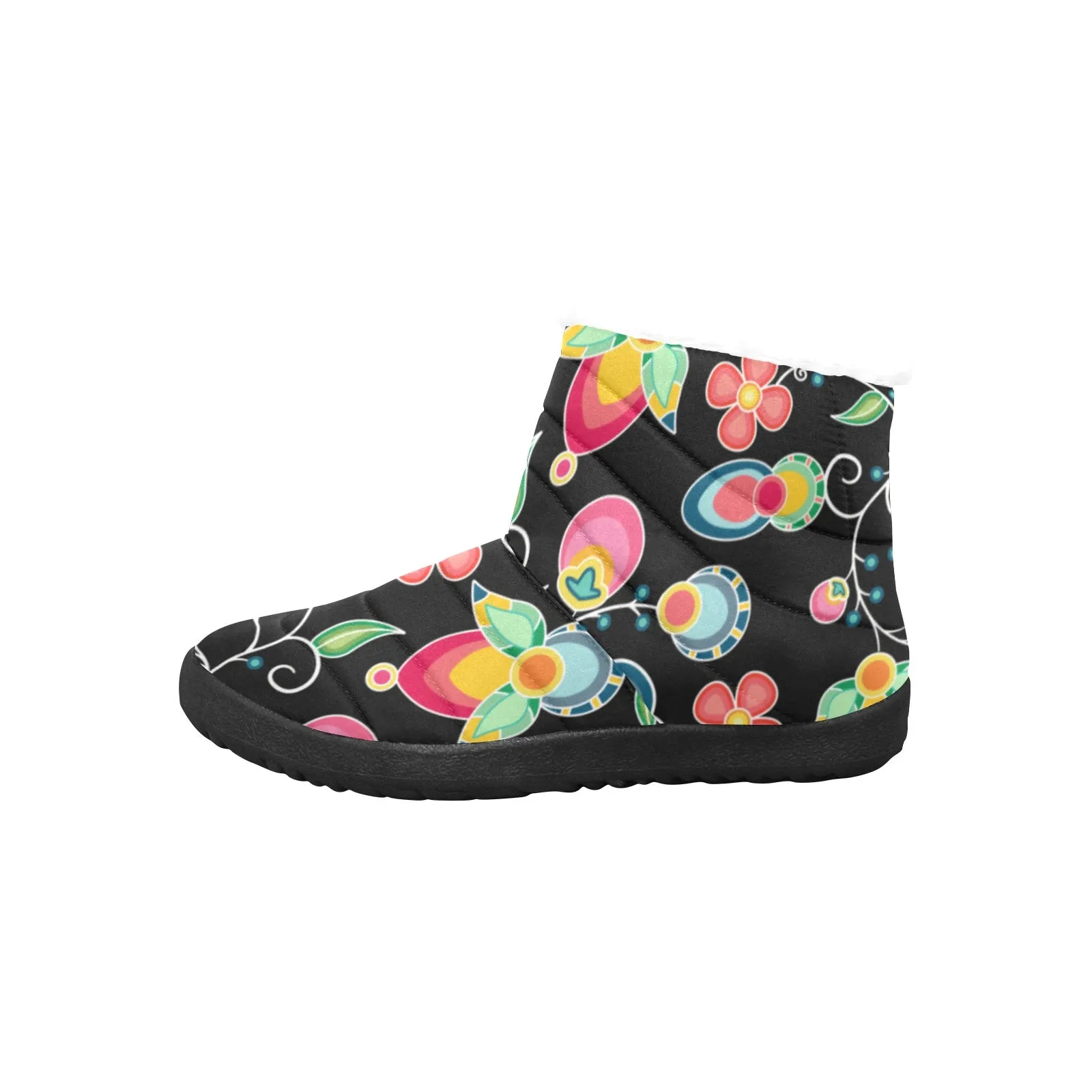 Floral Bounty Black Men's Padded Winter Boot