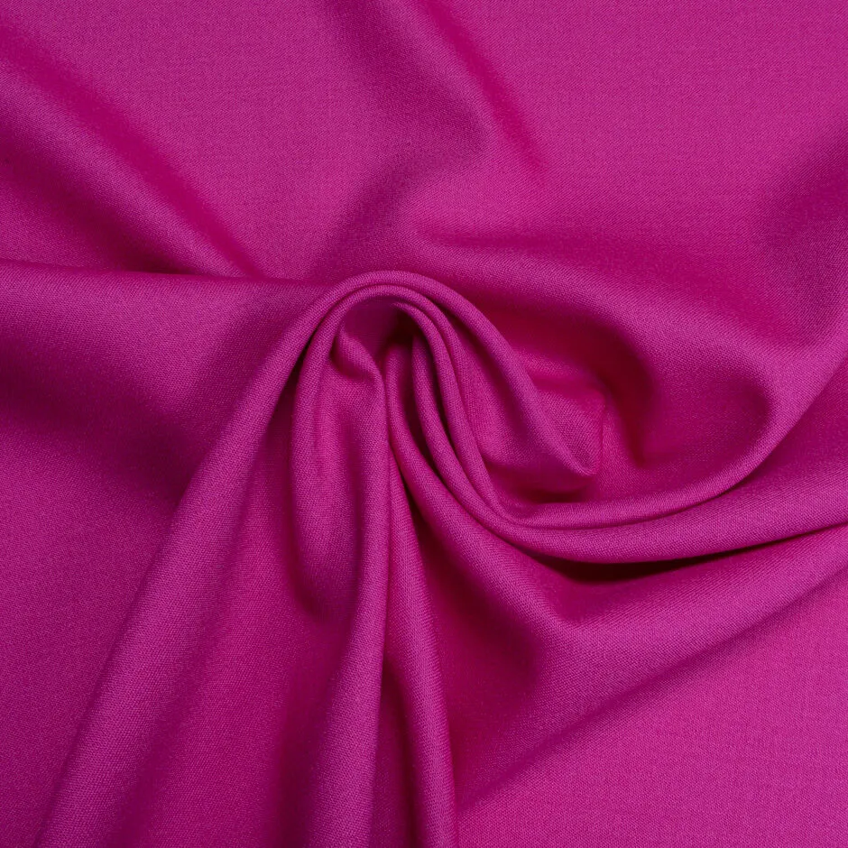 Fuchsia Pink Stretch Wool Gaberdine