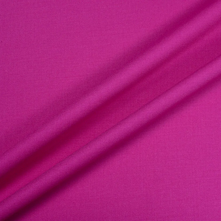 Fuchsia Pink Stretch Wool Gaberdine