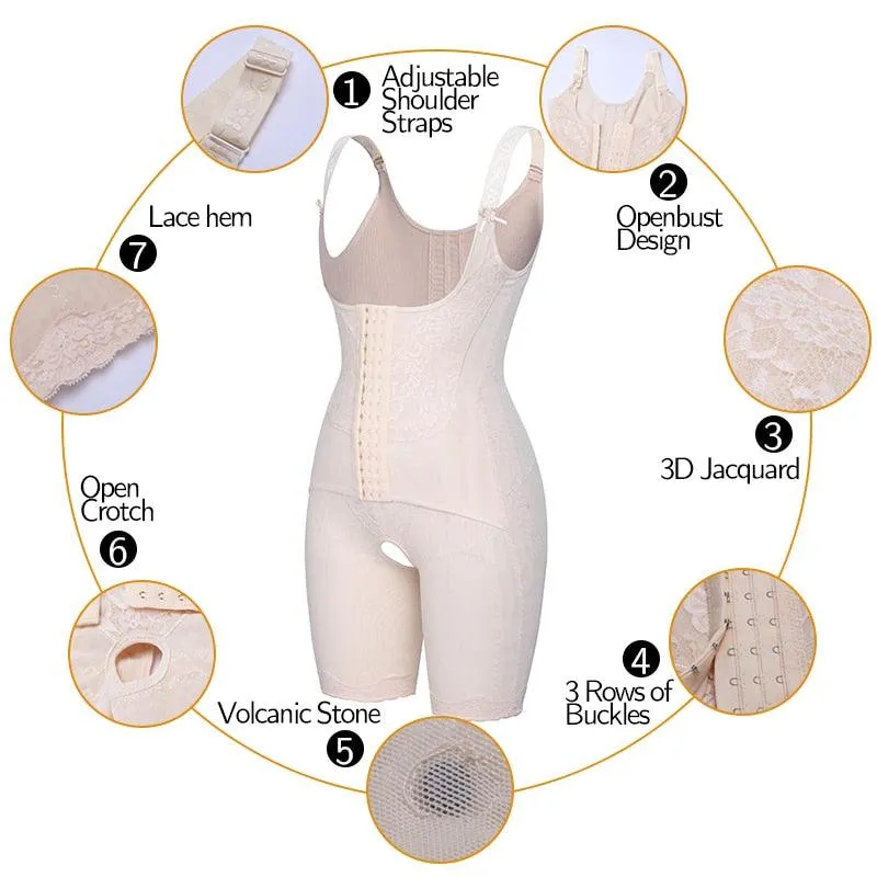 Gorgeous Women's Waist Trainer Shapewear Bodysuit - Postparto Recovery Full Body Shaper Tummy Control Slimming  Fajas Colombianas (FHW1)