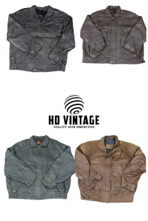 HD324 Men Vintage Leather Bomber Jackets - 18 pcs