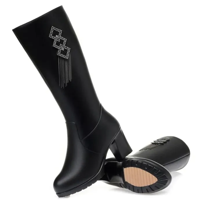 High Heel Winter Genuine Leather Women Boots