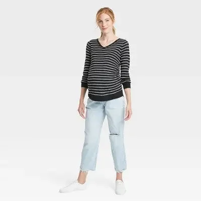 Isabel Maternity by Ingrid & High Rise Crop Jeans Heavyweight