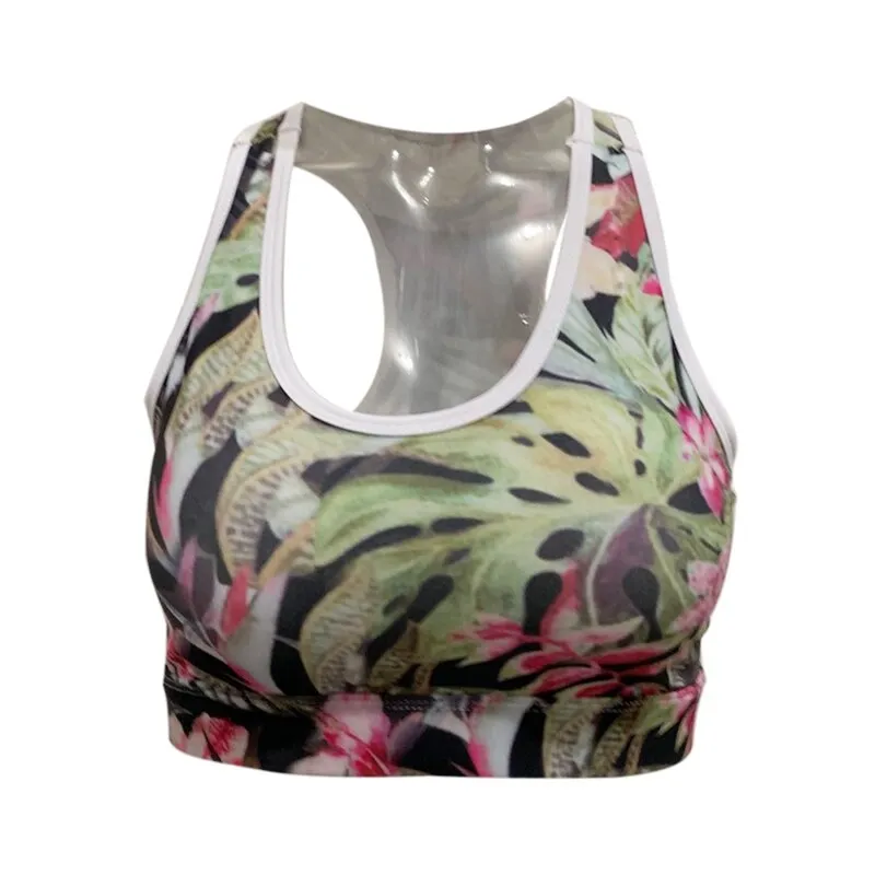 KEEP DIVING  Women's Supportive Athletic Active Wear Top with Pocket - Multiple Prints