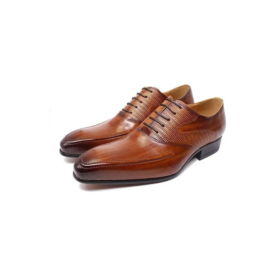 LaceLux Exotic Italian Pointed Toe Oxford