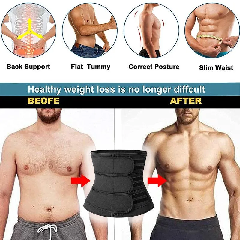 Latest Men Body Shaper Sauna Sweat Shapers belt Thermo Shapewear Slimming Girdle Workout Waist Trainer Corset Gym Abdomen Fat Burning(FHM1)(1U101)(1U9)(F101)