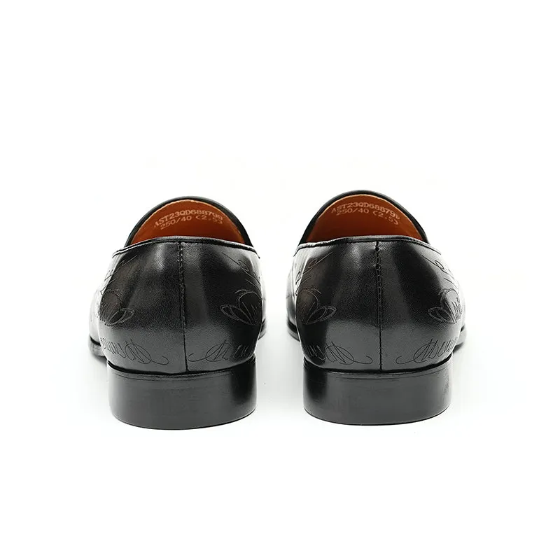 Lavish Leather Slip On Brogue Dress Shoes