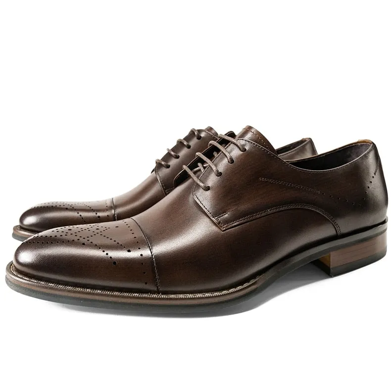 LuxePoint Leather Lace-up Dress Shoes