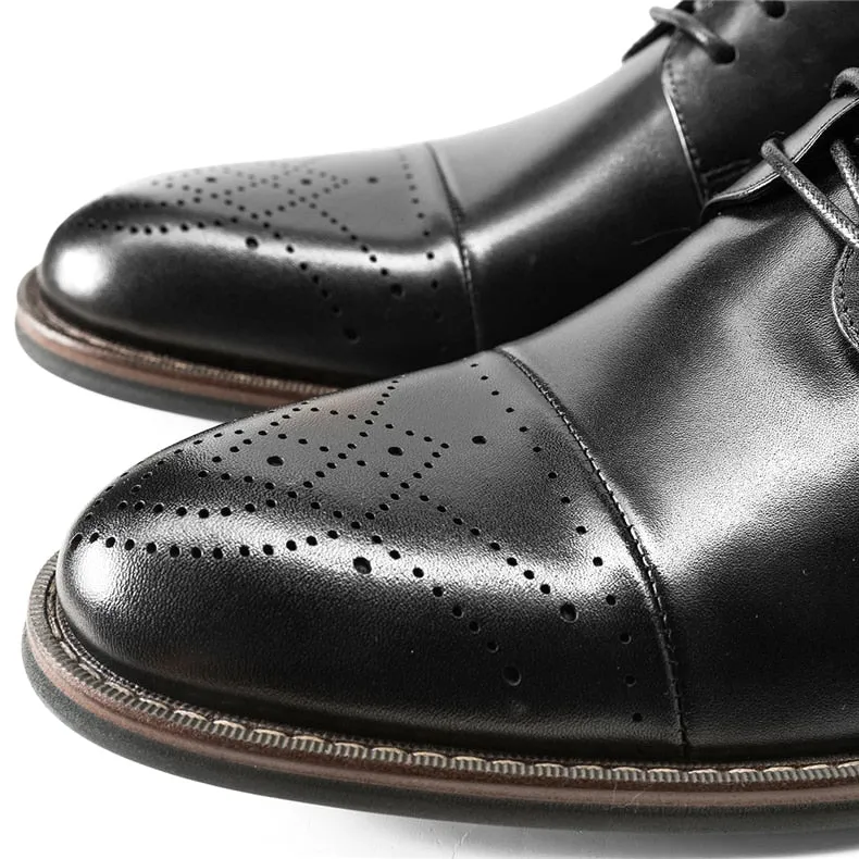 LuxePoint Leather Lace-up Dress Shoes