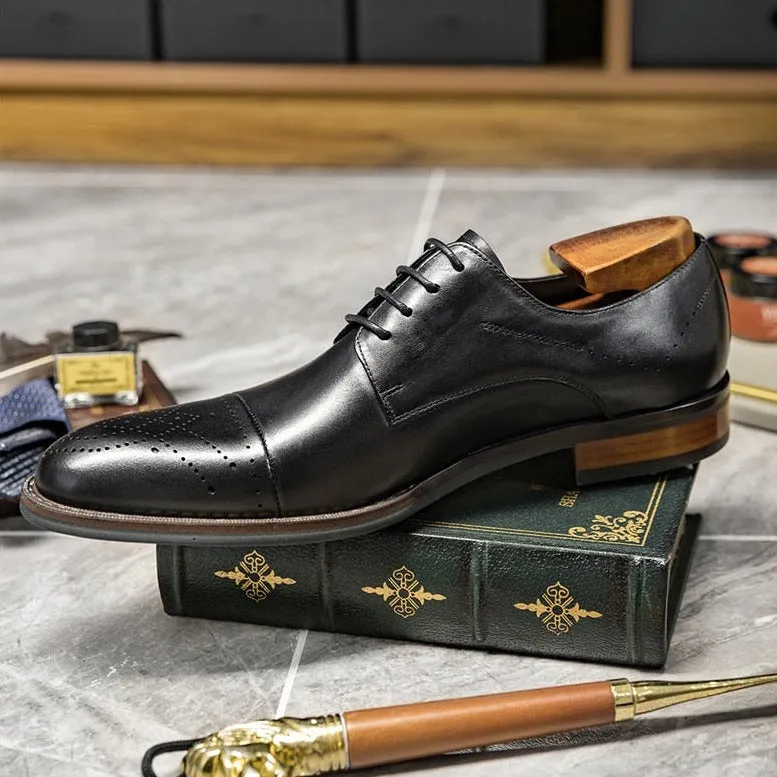 LuxePoint Leather Lace-up Dress Shoes