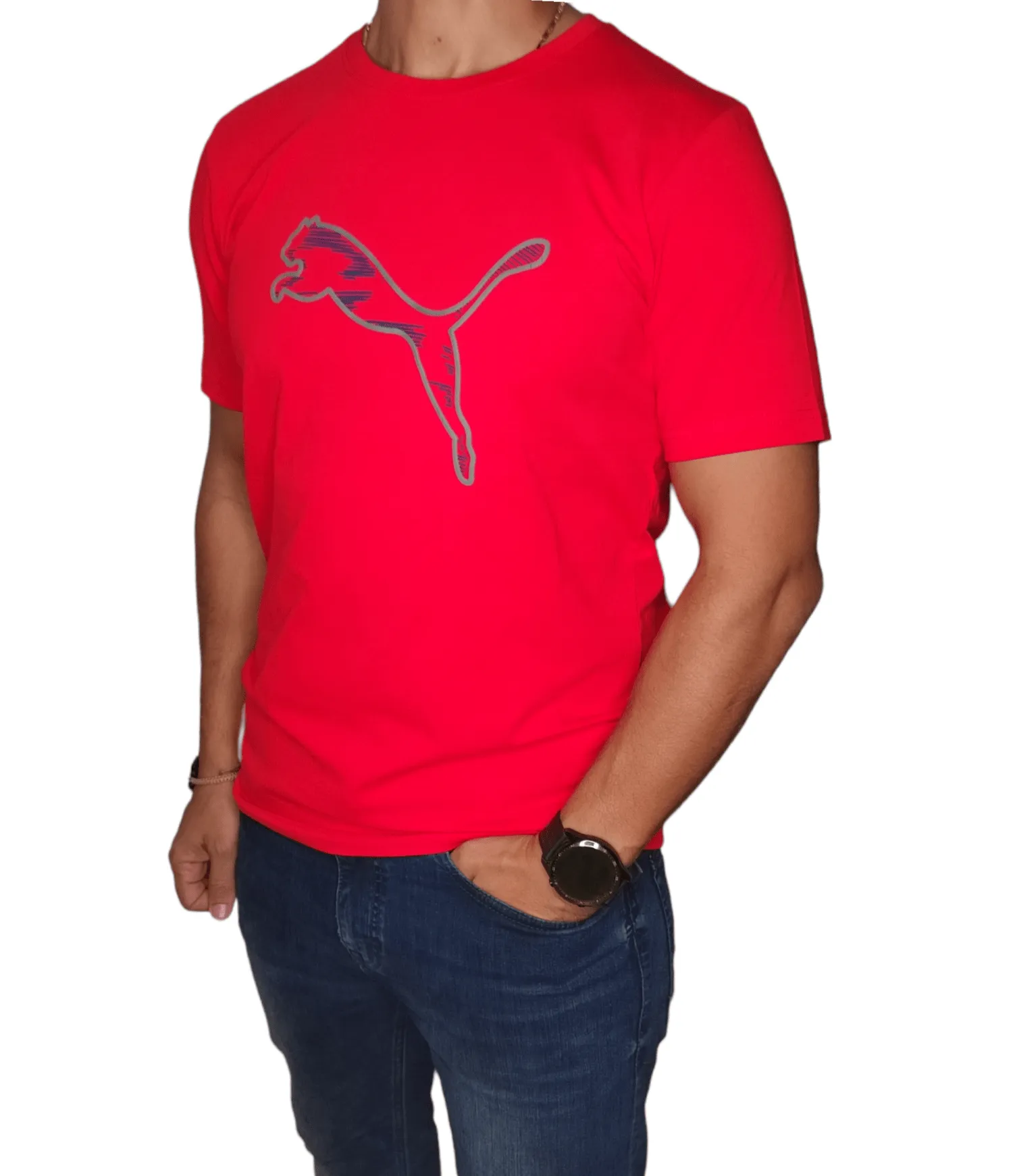 Men Tshirt (local made Puma) - Red