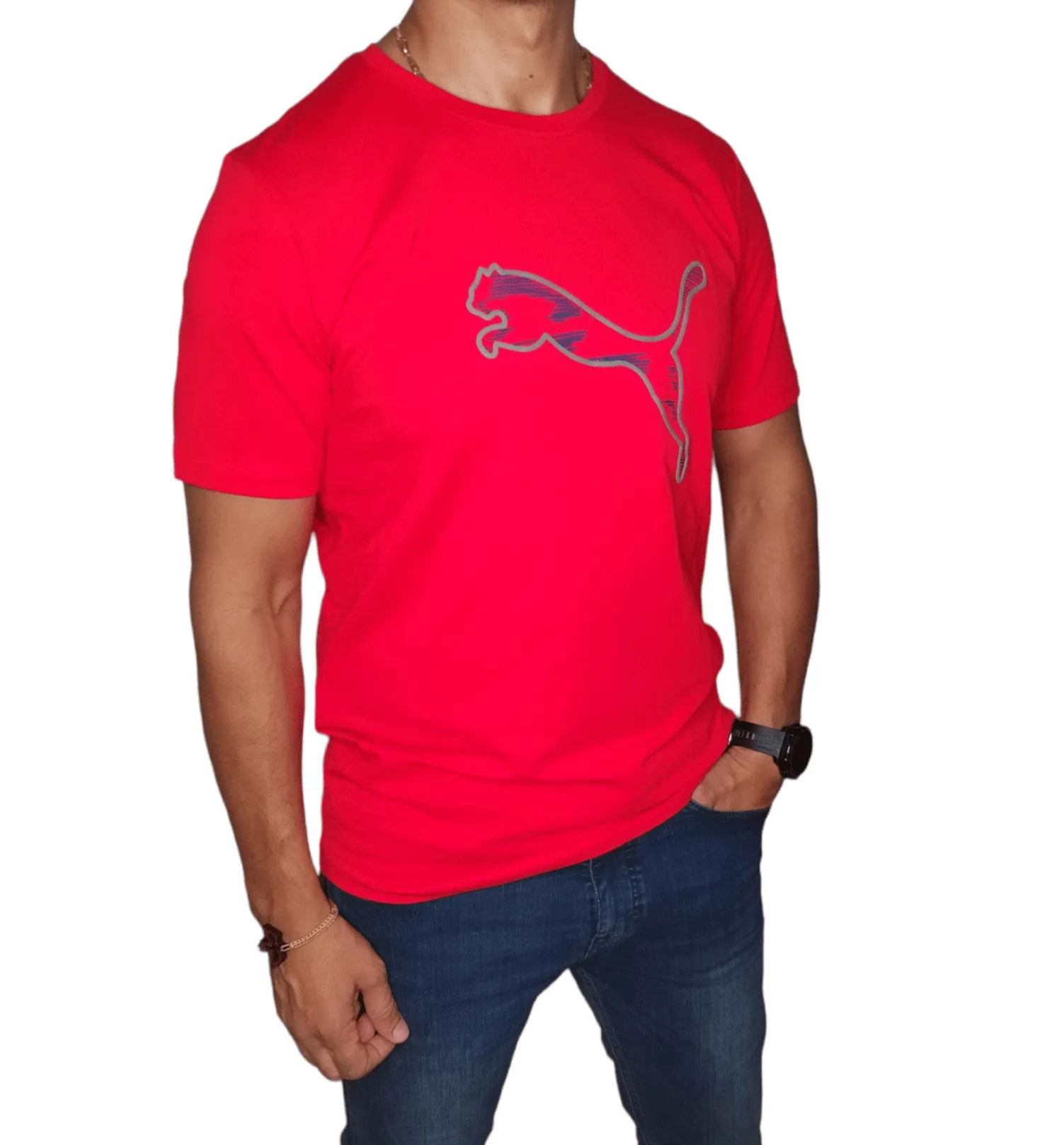 Men Tshirt (local made Puma) - Red