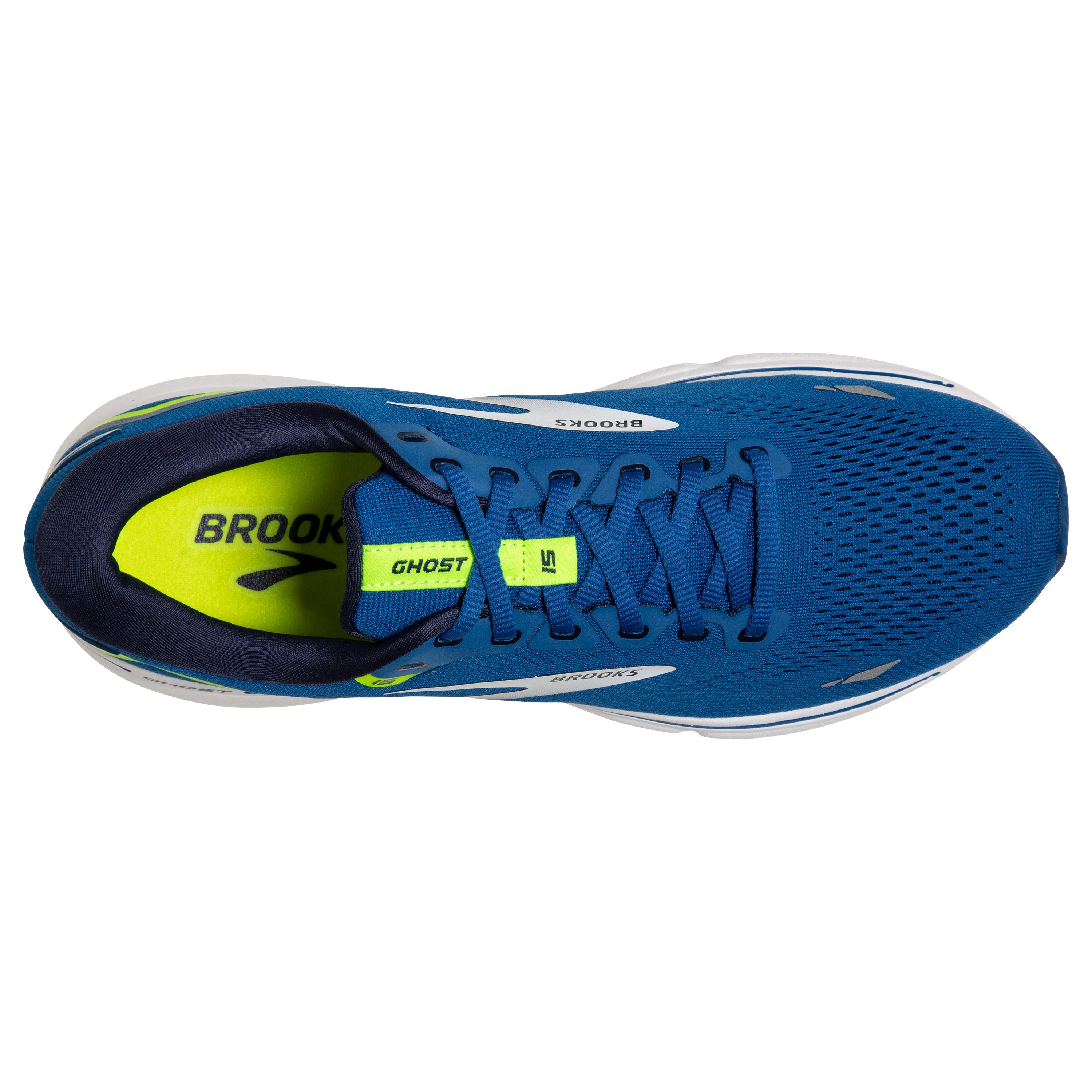 Men's Brooks Ghost 15 1103931D482 Color:  Blue/Nightlife/White