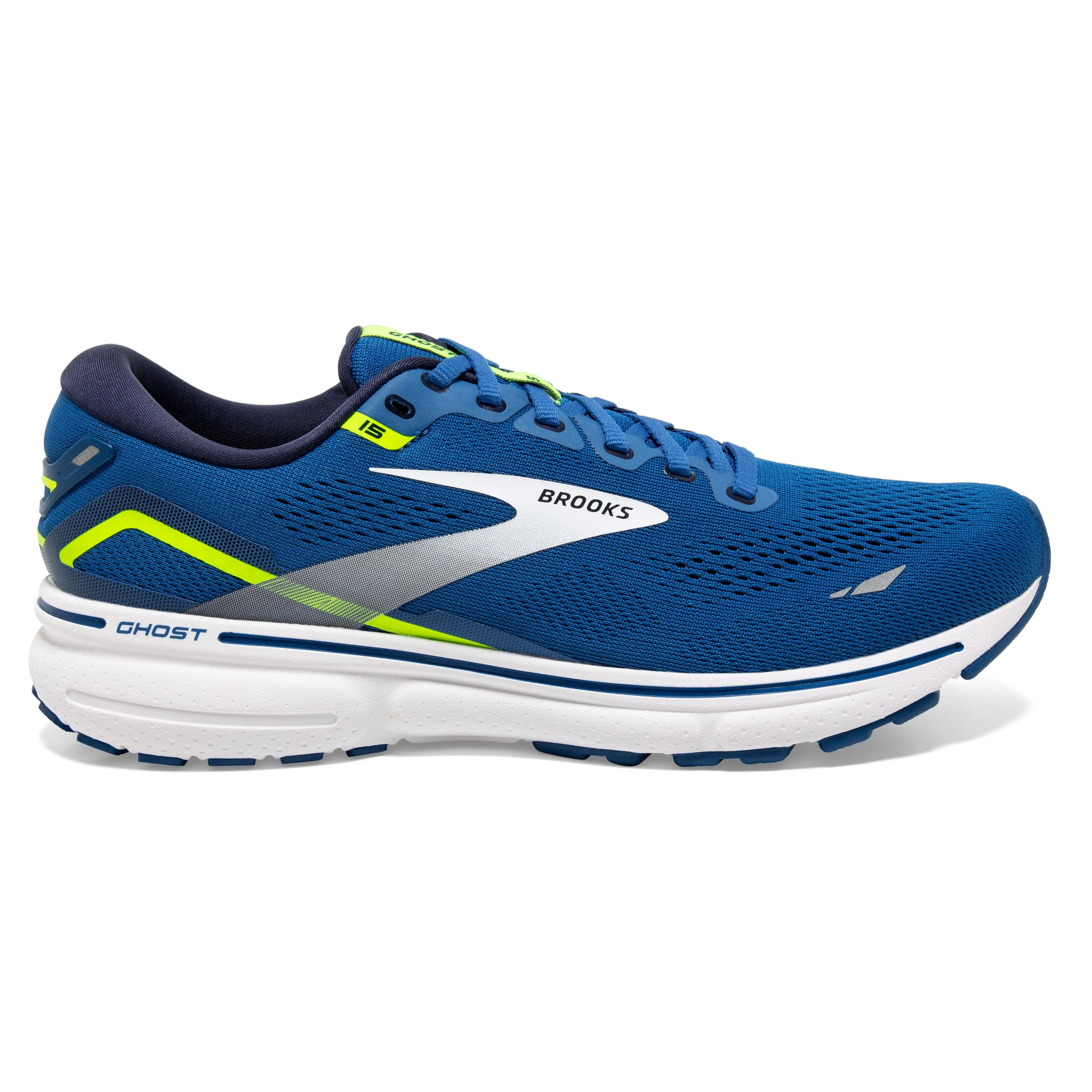 Men's Brooks Ghost 15 1103931D482 Color:  Blue/Nightlife/White