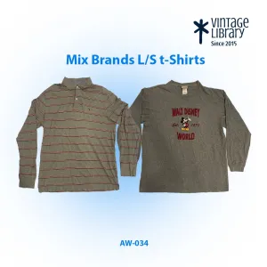 Men's Long Sleeves Mix Brands T-shirts 20 pieces