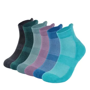 Mush Bamboo Anti Odor, Breathable, Anti Blister Bamboo Ankle Socks for Men & Women for Casual & Sports Wear (6 Dark Grey, Charcoal Green, Sea Green, Lavender, Navy Blue, Aqua Blue)